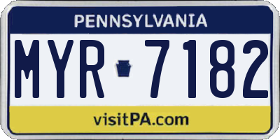 PA license plate MYR7182