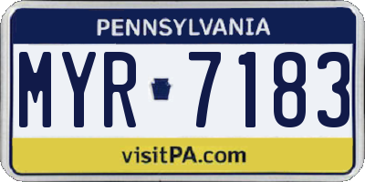 PA license plate MYR7183