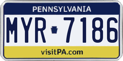 PA license plate MYR7186