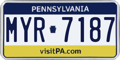 PA license plate MYR7187