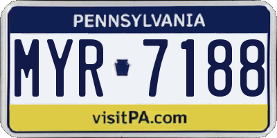 PA license plate MYR7188