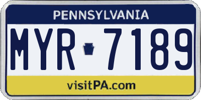 PA license plate MYR7189