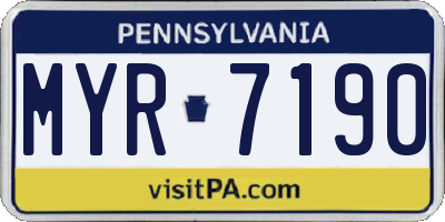 PA license plate MYR7190