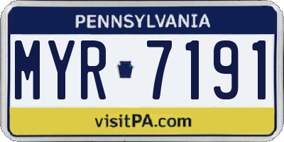 PA license plate MYR7191