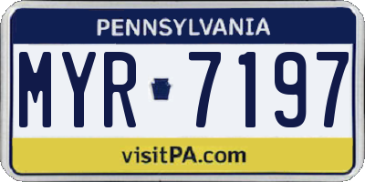 PA license plate MYR7197