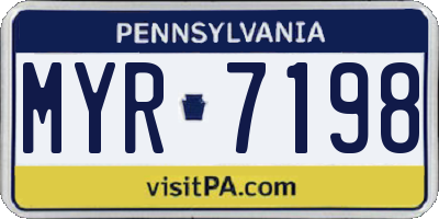 PA license plate MYR7198