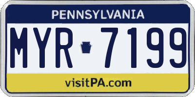 PA license plate MYR7199