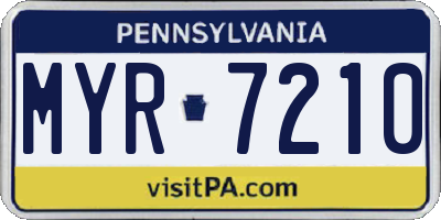 PA license plate MYR7210