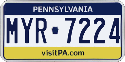 PA license plate MYR7224