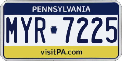 PA license plate MYR7225