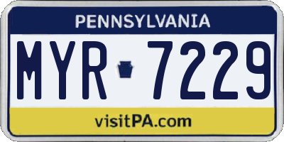 PA license plate MYR7229