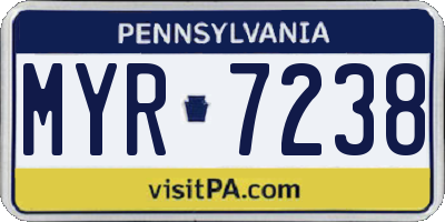 PA license plate MYR7238