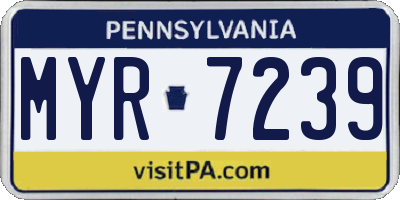 PA license plate MYR7239