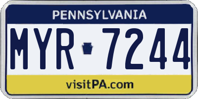 PA license plate MYR7244
