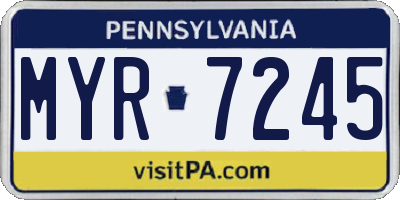 PA license plate MYR7245