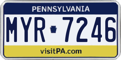 PA license plate MYR7246