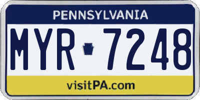 PA license plate MYR7248