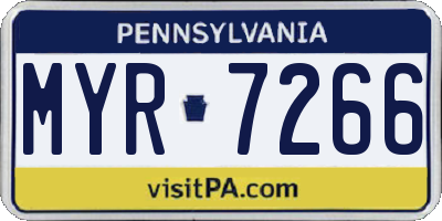 PA license plate MYR7266