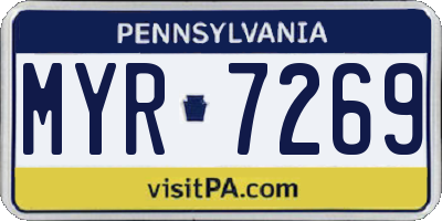 PA license plate MYR7269