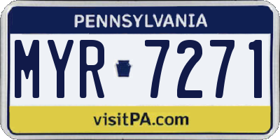 PA license plate MYR7271