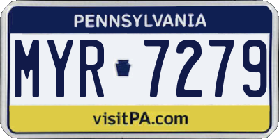 PA license plate MYR7279