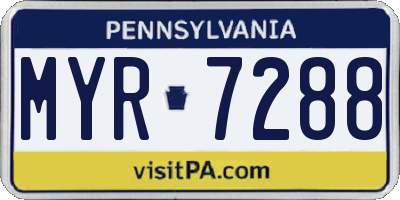 PA license plate MYR7288
