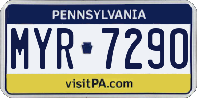 PA license plate MYR7290