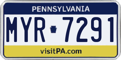 PA license plate MYR7291