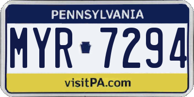 PA license plate MYR7294