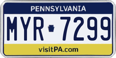 PA license plate MYR7299
