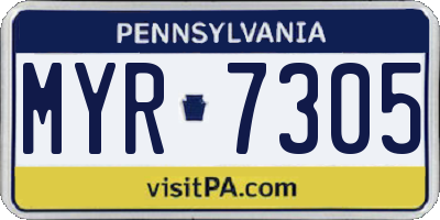 PA license plate MYR7305