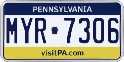 PA license plate MYR7306
