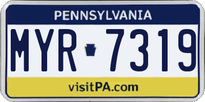 PA license plate MYR7319