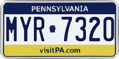 PA license plate MYR7320