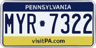 PA license plate MYR7322