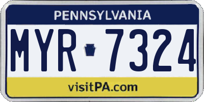 PA license plate MYR7324