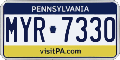 PA license plate MYR7330