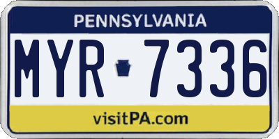 PA license plate MYR7336