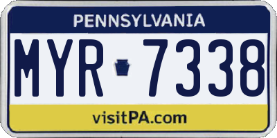 PA license plate MYR7338