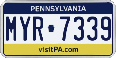 PA license plate MYR7339