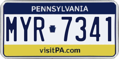 PA license plate MYR7341