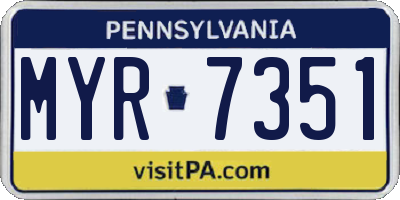 PA license plate MYR7351