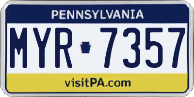 PA license plate MYR7357