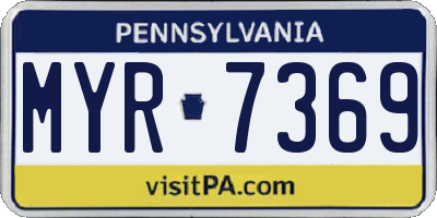 PA license plate MYR7369