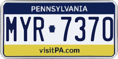 PA license plate MYR7370