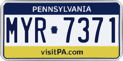 PA license plate MYR7371
