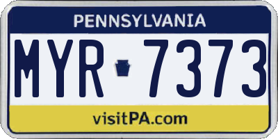 PA license plate MYR7373