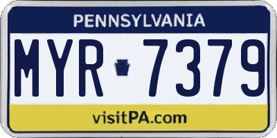 PA license plate MYR7379
