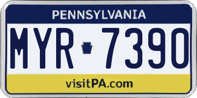 PA license plate MYR7390