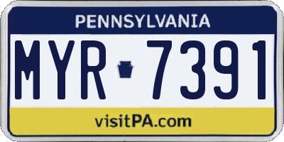 PA license plate MYR7391
